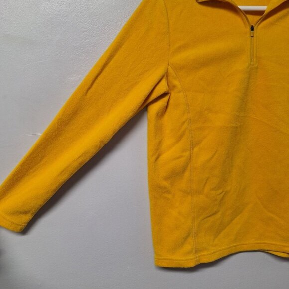Lands End Fleece Pullover Yellow Quarter Zip Collar Womens Small 6 8 Long Sleeve - Picture 4 of 8